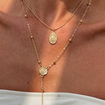 Fashionable Diamond Cross Chain Elegant Multi-layered Necklace