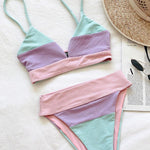 Cool In Colorblock Ribbed Bikini Swimsuit