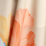 Strapless Bow Waist Floral Print Swing Maxi Dress