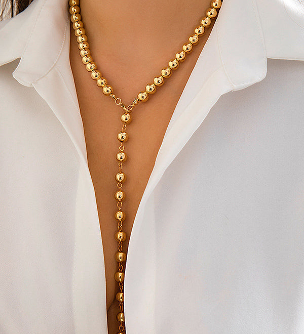 Vintage Beaded Chain Tassel Necklace