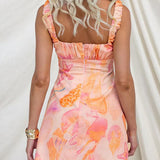 Sleeveless Marine Life Print A-line Mini Dress