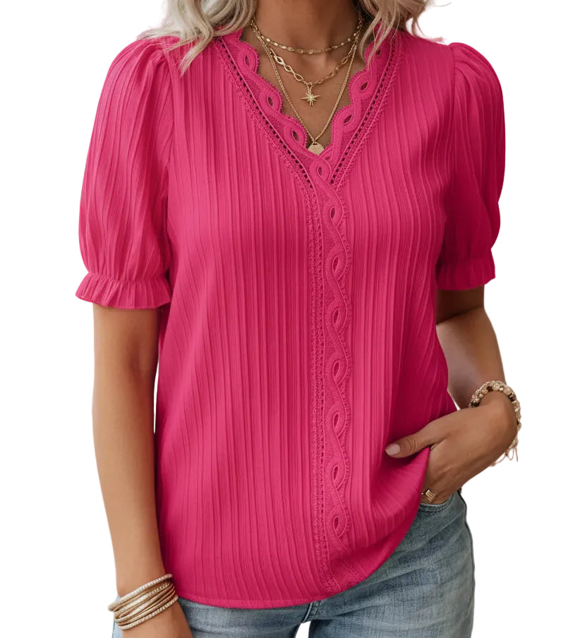 MÁRCIA™ – BLUSA PLISSADA COM DECOTE EM V