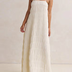 Adjustable Strap Crinkled Loose Fit Maxi Dress