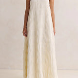 Adjustable Strap Crinkled Loose Fit Maxi Dress