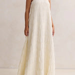 Adjustable Strap Crinkled Loose Fit Maxi Dress