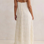 Adjustable Strap Crinkled Loose Fit Maxi Dress