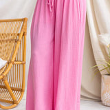 Elastic Waist Pocketed Wide Leg Palazzo Pants
