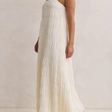 Adjustable Strap Crinkled Loose Fit Maxi Dress