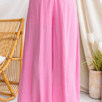 Elastic Waist Pocketed Wide Leg Palazzo Pants