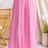 Elastic Waist Pocketed Wide Leg Palazzo Pants