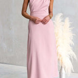 Sleeveless High Waist Pocketed Solid Maxi Dress