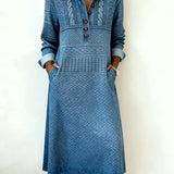 ELISA™ | VESTIDO MODERNO COM MEIA ABERTURA DE BOTÕES