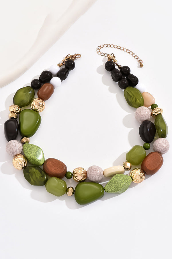 Colar de resina estilo floresta boémia
