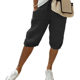 OLGA™ - CALÇA CAPRI CASUAL COM CINTURA AJUSTÁVEL
