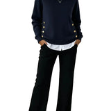 ELLA™ - CONJUNTO CONFORTÁVEL COM CAMISOLA DE MANGA COMPRIDA E CALÇAS