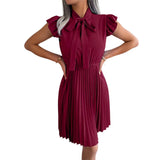 Θάλεια – Κομψό Πλισέ Φόρεμα με Δέσιμο στον Λαιμό