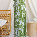 Elastic Waist Floral Print Pocketed Wide Leg Pants