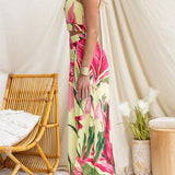 Sleeveless Crop Top and Wide Leg Pants Printed Set