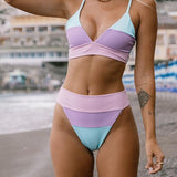 Cool In Colorblock Ribbed Bikini Swimsuit