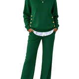 ELLA™ - CONJUNTO CONFORTÁVEL COM CAMISOLA DE MANGA COMPRIDA E CALÇAS