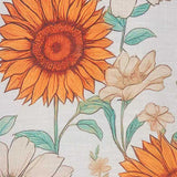 Halter V Neck Lace-up Backless Sunflower Print Maxi Dress