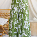 Elastic Waist Floral Print Pocketed Wide Leg Pants