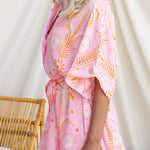 Short Sleeves Button Up Bow Waist Floral Print Romper