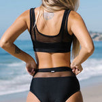 Biquíni Kye Double Up com detalhes em tela e patchwork