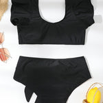 Em breve, partiremos para o Havai! Biquíni com folhos