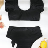 Em breve, partiremos para o Havai! Biquíni com folhos