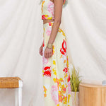 Floral Print Sleeveless Crop Top and Wide Leg Pants Set
