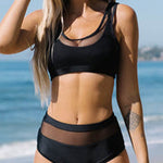 Biquíni Kye Double Up com detalhes em tela e patchwork