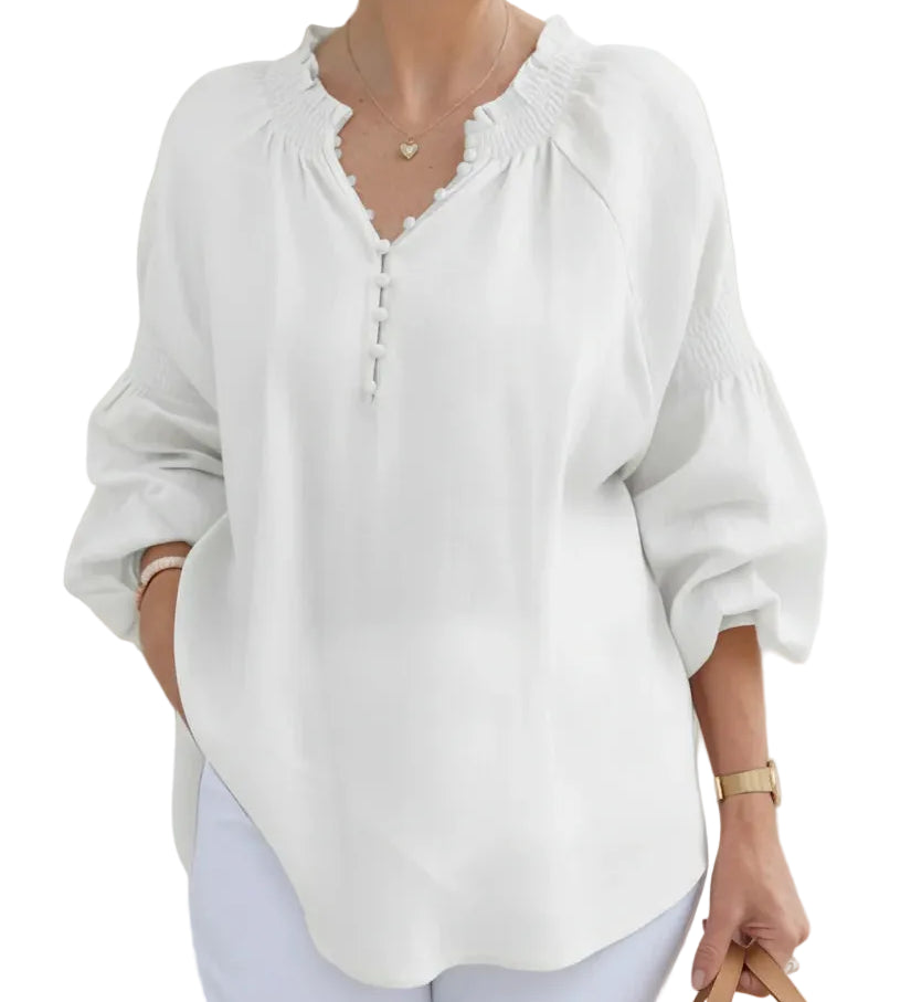 ISABELA™ - BLUSA LEVE COM BOTÕES