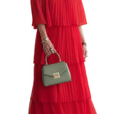 RITA™ - VESTIDO ELEGANTE PLISSADO COM OMBROS À MOSTRA