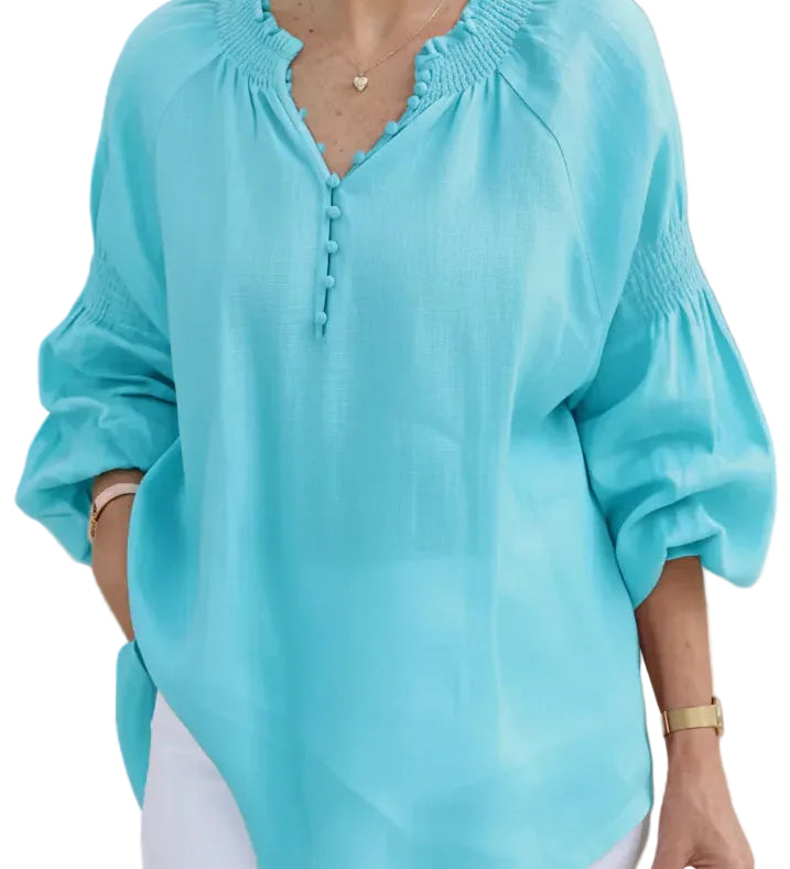 ISABELA™ - BLUSA LEVE COM BOTÕES