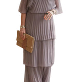 RITA™ - VESTIDO ELEGANTE PLISSADO COM OMBROS À MOSTRA