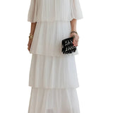 RITA™ - VESTIDO ELEGANTE PLISSADO COM OMBROS À MOSTRA