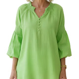 ISABELA™ - BLUSA LEVE COM BOTÕES