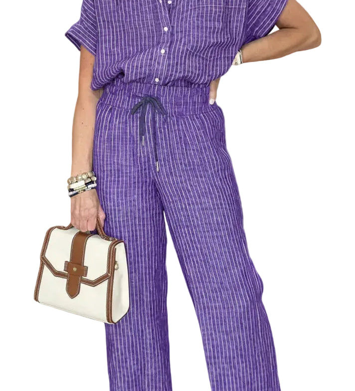 DAIANA™ - CONJUNTO ELEGANTE DE DUAS PEÇAS EM LINHO