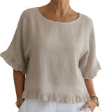 VALERIA™ - BLUSA COM FOLHO NA MANGA