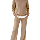 ELLA™ - CONJUNTO CONFORTÁVEL COM CAMISOLA DE MANGA COMPRIDA E CALÇAS