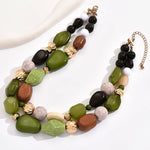 Colar de resina estilo floresta boémia