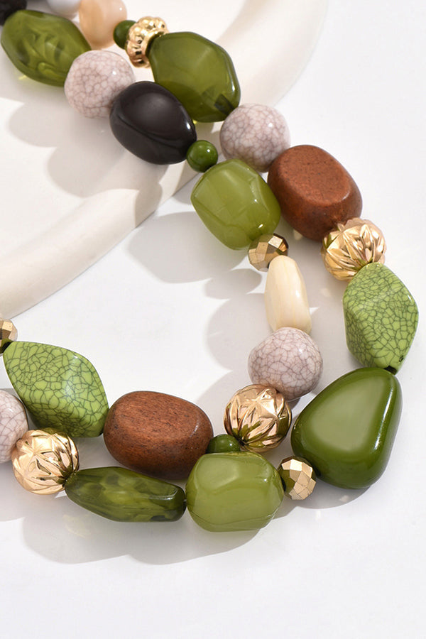 Colar de resina estilo floresta boémia