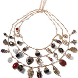 Colar vintage com pendente de várias camadas e formato irregular