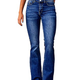 CARLA™ - CALÇA DE GANGA FLARE COM CINTURA ALTA