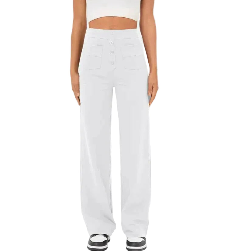 VALÉRIA™ - CALÇA ELEGANTE DE CINTURA ALTA COM BOTÕES